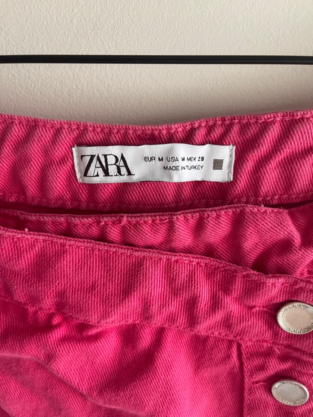 Zara Pink Cotton Wrap Front Skort Skirt Shorts Size M Barbiecore Y2K Asymetrical - Picture 3 of 11